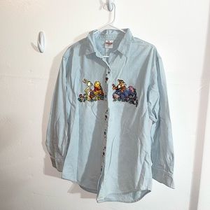 Women’s Vintage Disney Winnie The Pooh Embroidered Button Up - Size Large